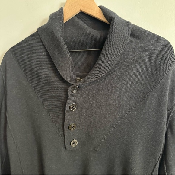 All Saints Men's Spun Funnel Sweater, Size L, Navy Blue - Picture 3 of 9